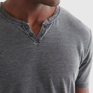 NWT Lucky Brand Venice Burnout Notch Neck Henley Tee